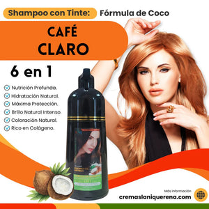 Shampoo con Tinte 6 en 1 con Aceite de Coco – La Niquereña (500 ml)