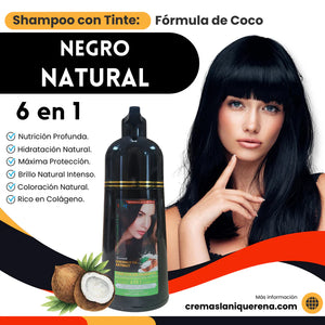 Shampoo con Tinte 6 en 1 con Aceite de Coco – La Niquereña (500 ml)