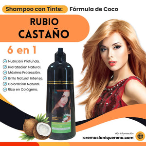 Shampoo con Tinte 6 en 1 con Aceite de Coco – La Niquereña (500 ml)