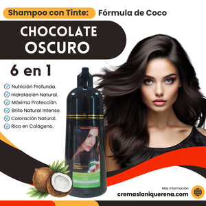 Shampoo con Tinte 6 en 1 con Aceite de Coco – La Niquereña (500 ml)